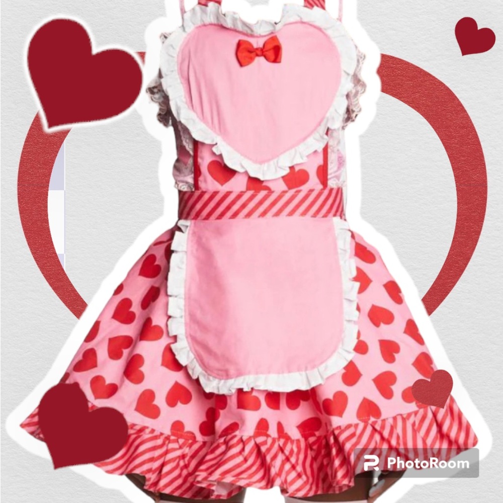 Dolls Kill Heart Apron - To My Soulmate Heart Apron - NEW!